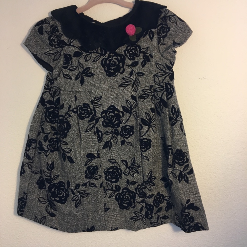 Laura Ashley Wool Dress with Floral Appliqué